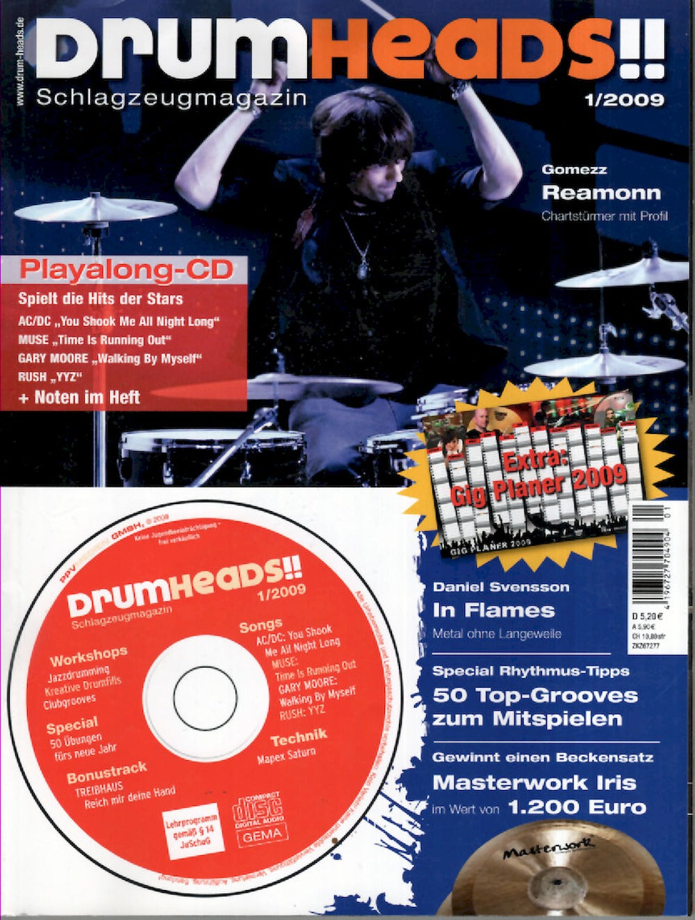 Drumheads Magazin Deutschland 2009-01 Gomezz Reamon Daniel Svensson + CD