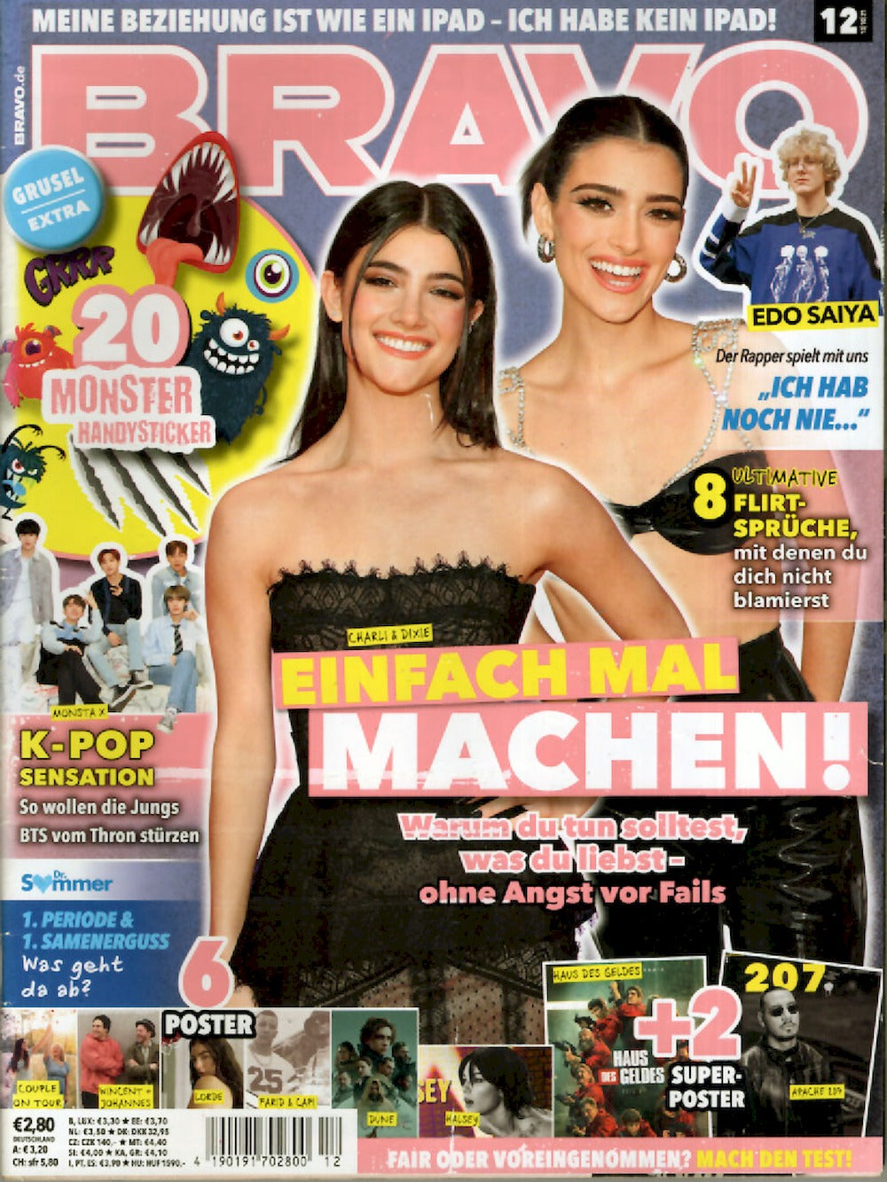 Bravo Magazin Deutschland 2021-12 Charlie Apache 207 Lordi Halsey + Poster