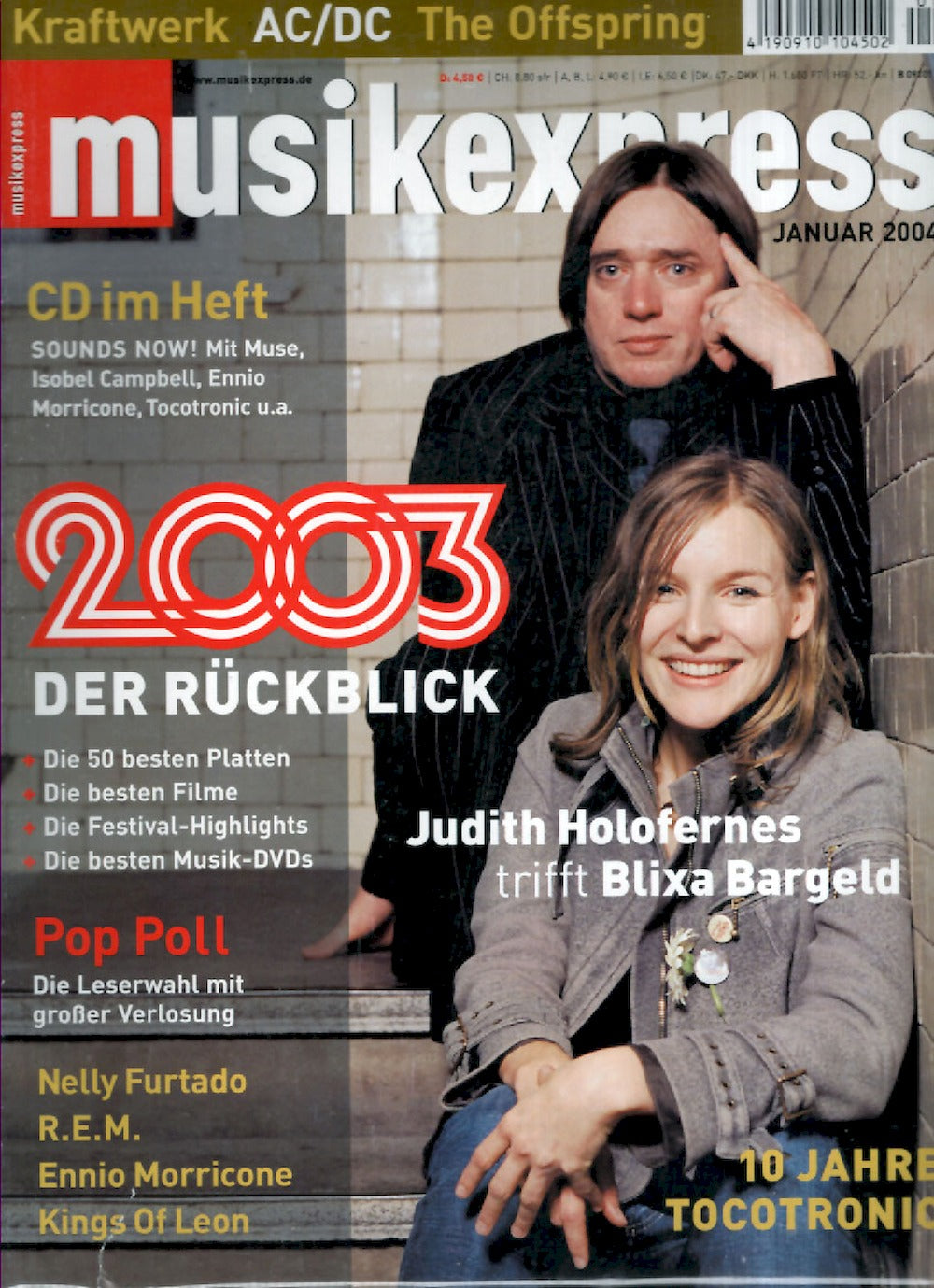 Musikexpress Tijdschrift Duitsland 2004-01 Holofernes Blixa Bargeld Furtado ACCEPTABLE