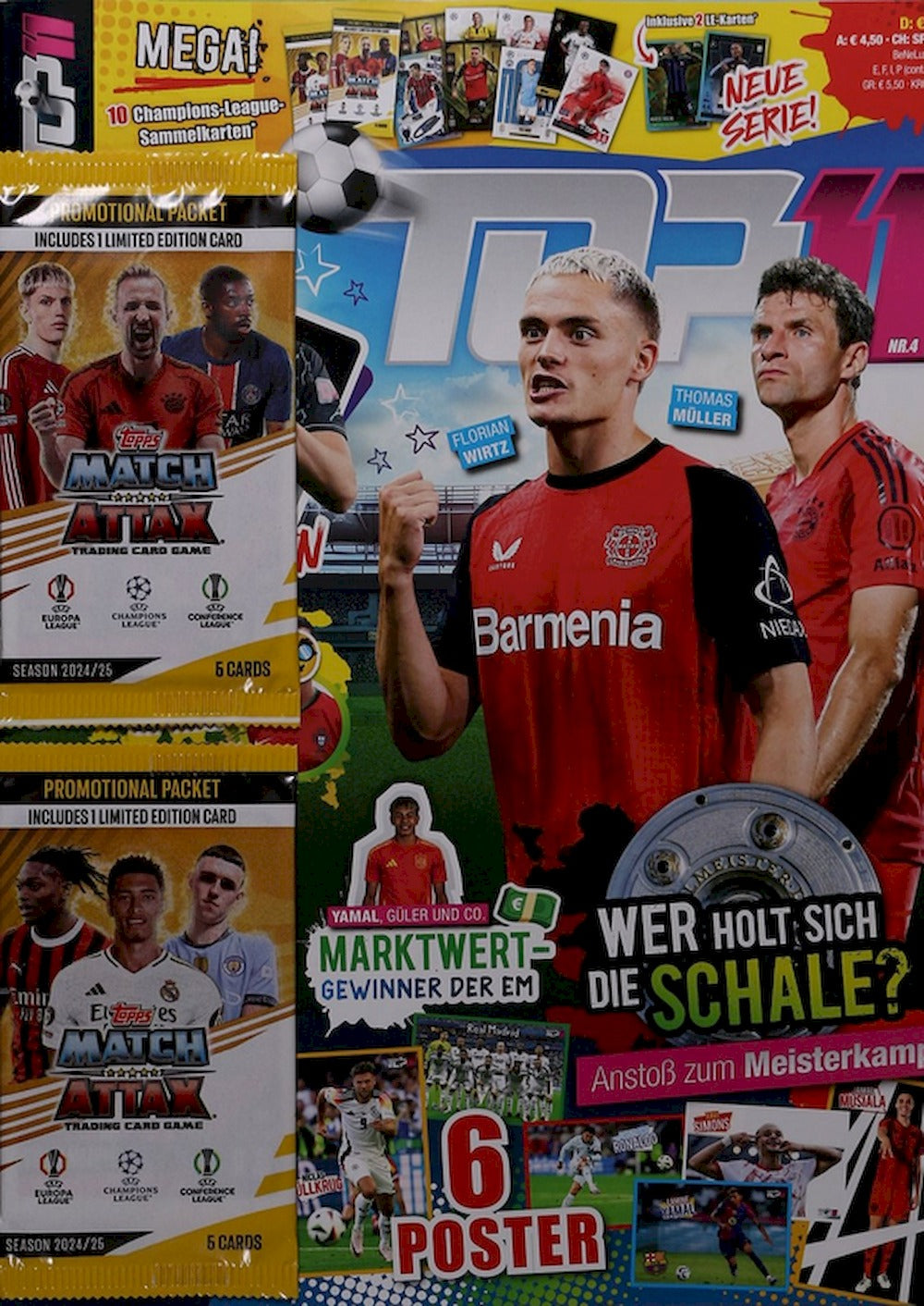 Top 11 Magazin Deutschland 2024-04 Florian Wirtz Ronaldo Yamal + Poster