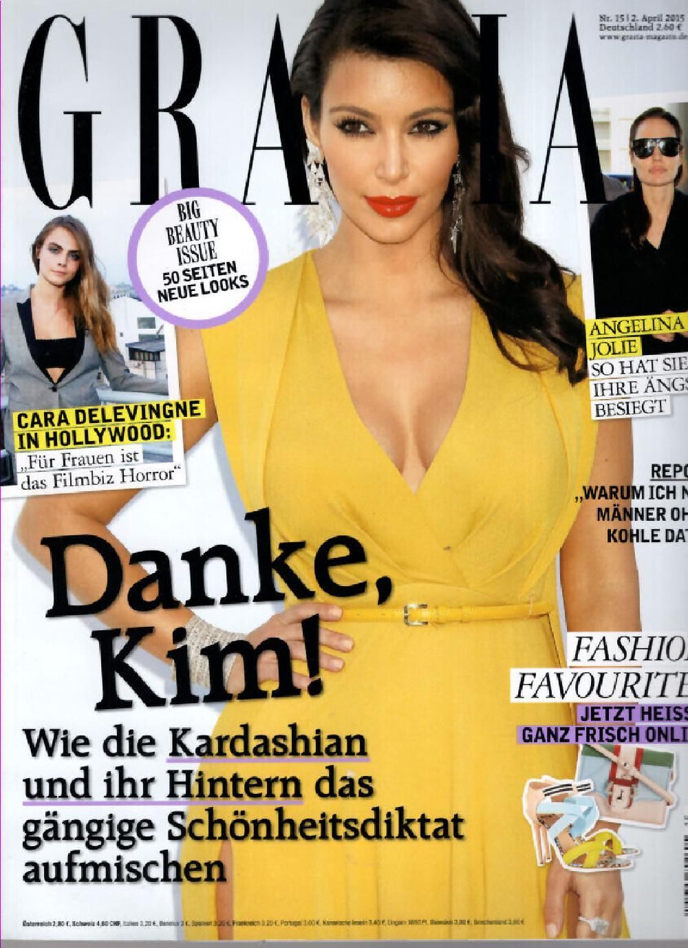 Grazia Magazin Deutschland 2015-15 Kim Kardashian Angelina Jolie