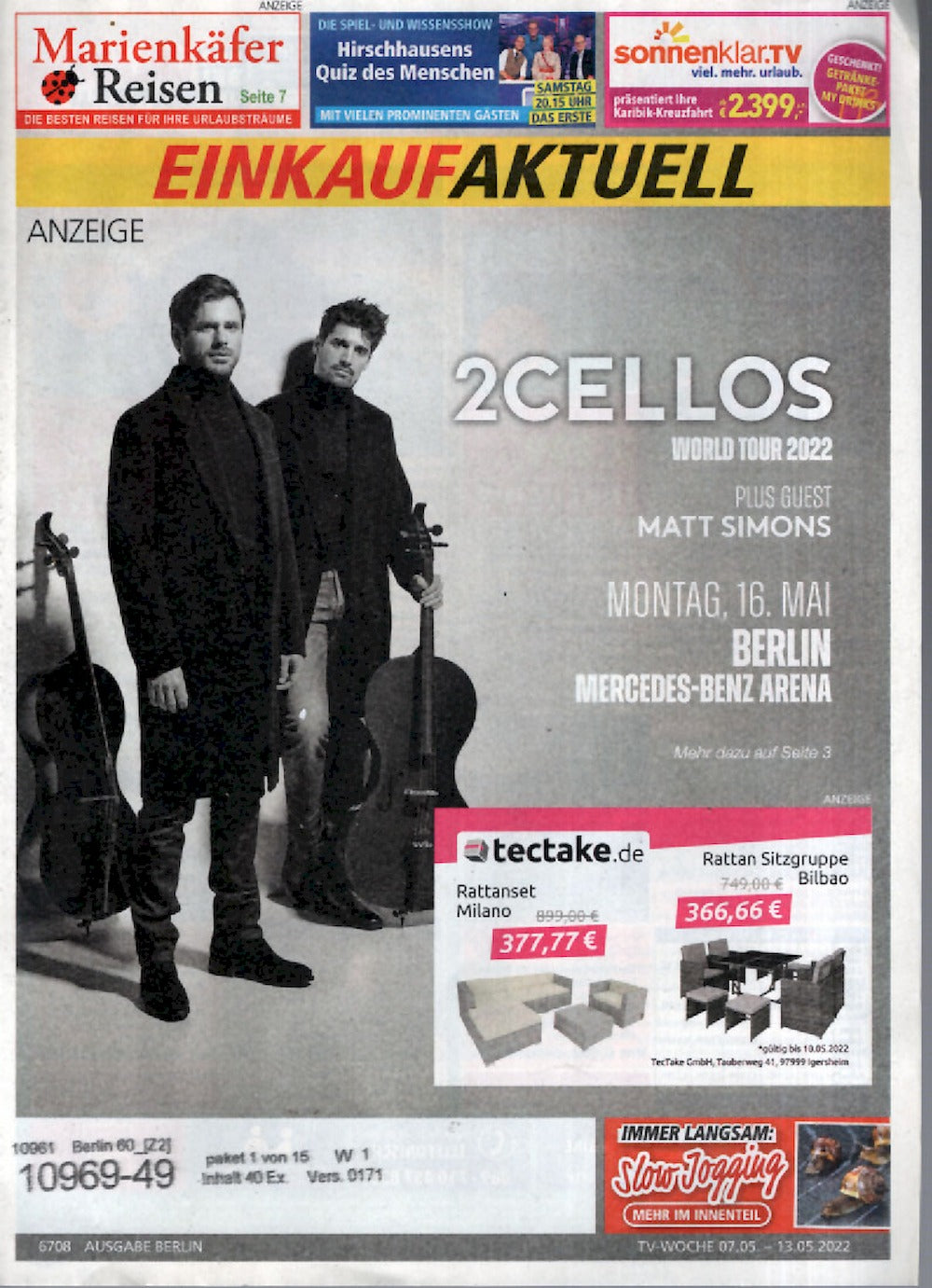 Einkauf Aktuell Magazin Deutschland 2022-17 2Cellos Matt Simons