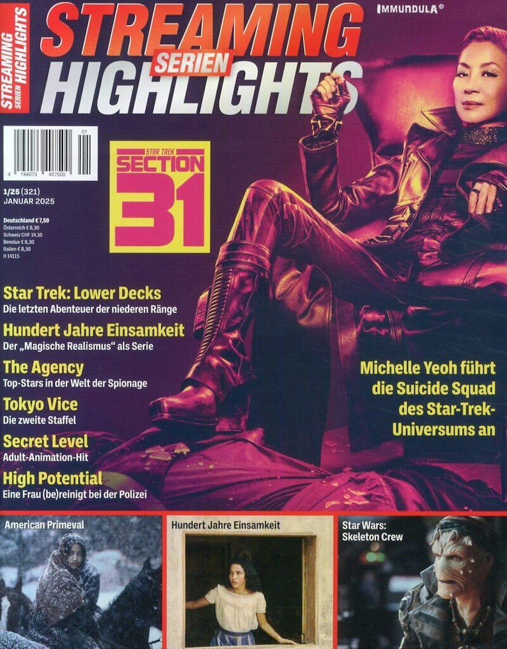 Streaming Serien Highlights Magasin Tyskland 2025-01 Michelle Yeoh Suicide Squad Star Wars