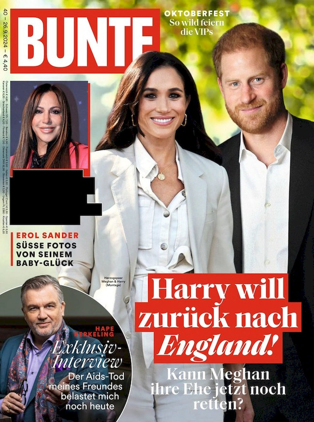 Bunte Magazin Deutschland 2024-40 Harry Meghan Hape Kerkeling Simone Thomalla