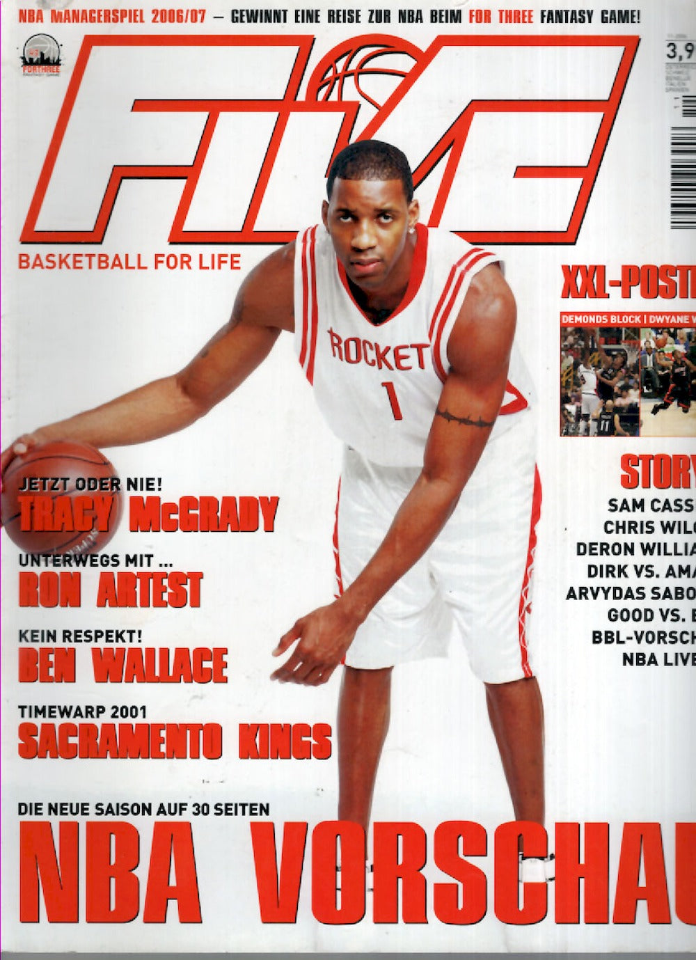 Five Magazin Deutschland 2006-11 Tracy McGrady Demond Greene Dwyane Wade + Poster