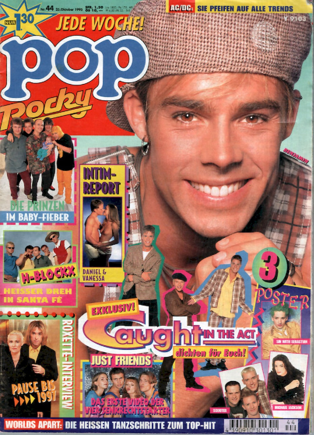 Pop Rocky Magazin Deutschland 1995-44 Benjamin Boyce Michael Jackson Scooter Sebastian + Poster
