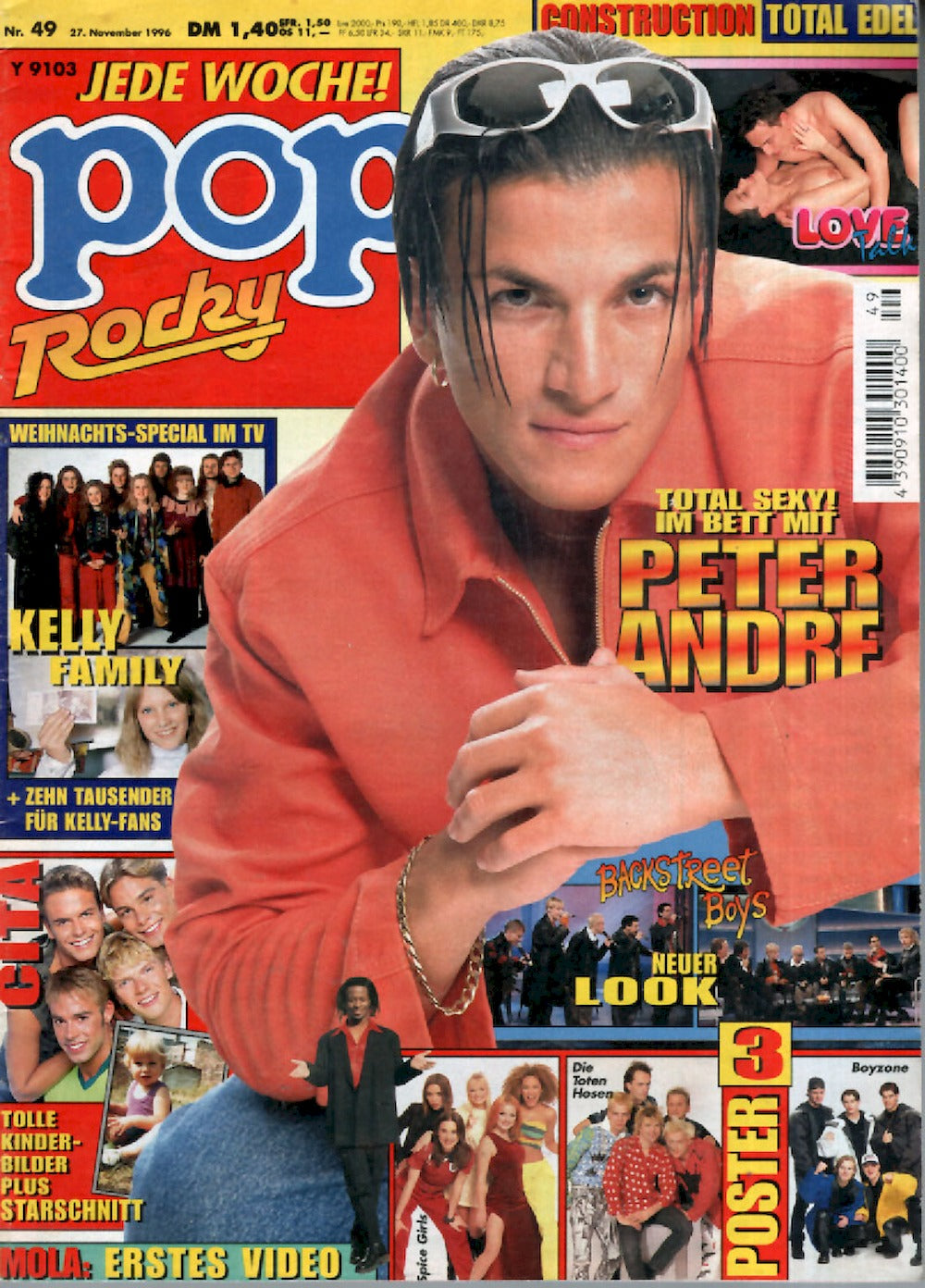 Pop Rocky Magazin Deutschland 1996-49 Peter Andre Tote Hosen Spice Girls Boyzone + Poster