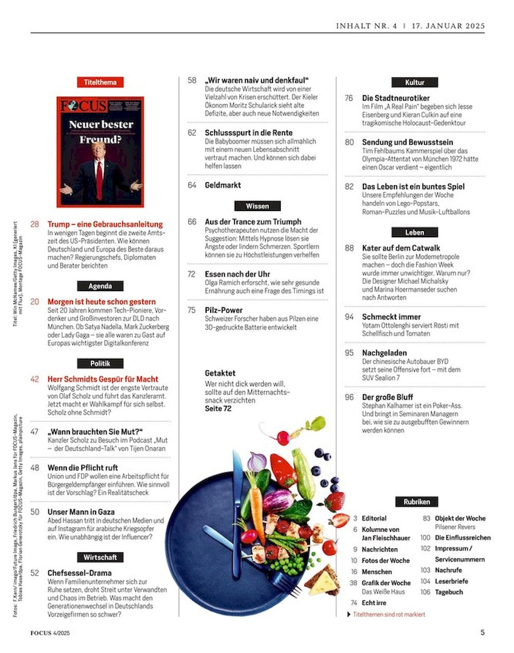 Focus Magazin Deutschland 2025-04 Donald Trump