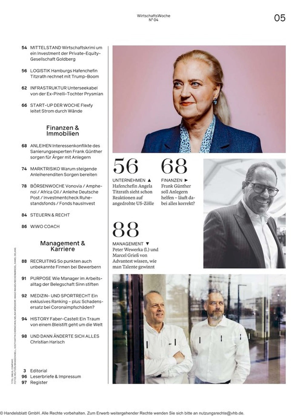 Wirtschaftswoche Revista Alemania 2025-04 Donald Trump Elon Musk Edición original