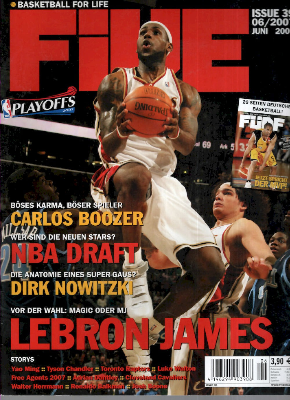 Five Magazin Deutschland 2007-06 Lebron James Carlos Boozer Dirk Nowitzki Yao Ming #39