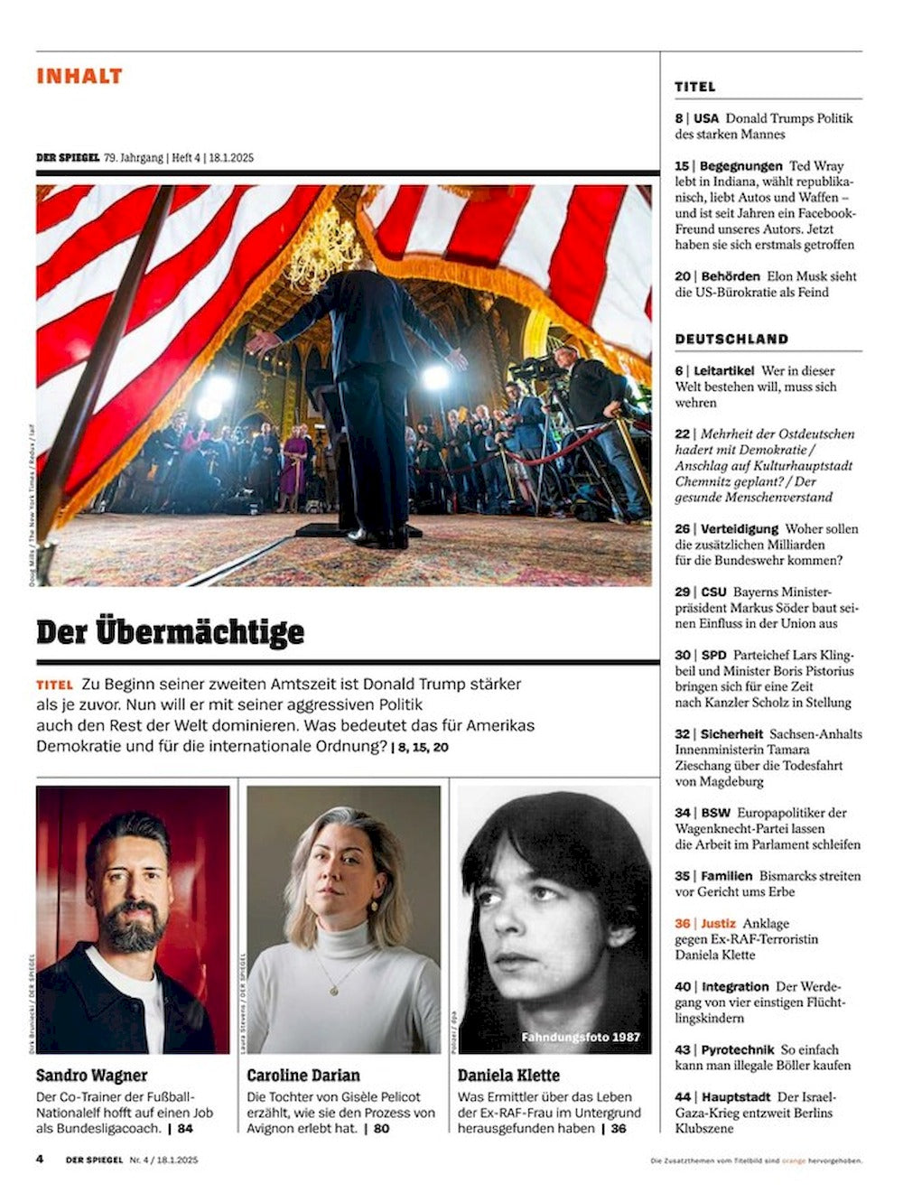 Der Spiegel Rivista Germania 2025-04 Donald Trump Imperator