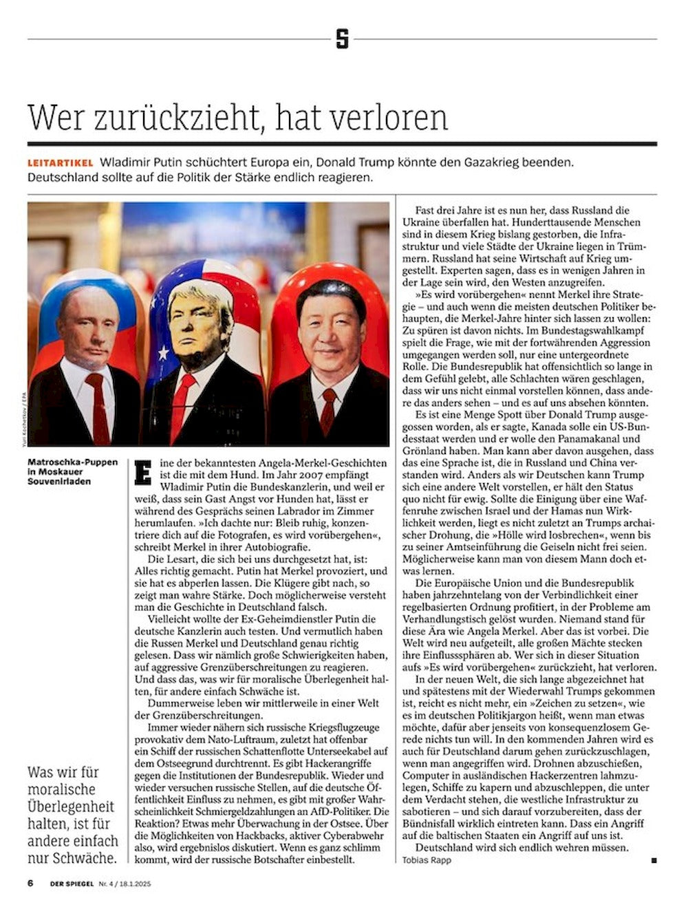 Der Spiegel Rivista Germania 2025-04 Donald Trump Imperator