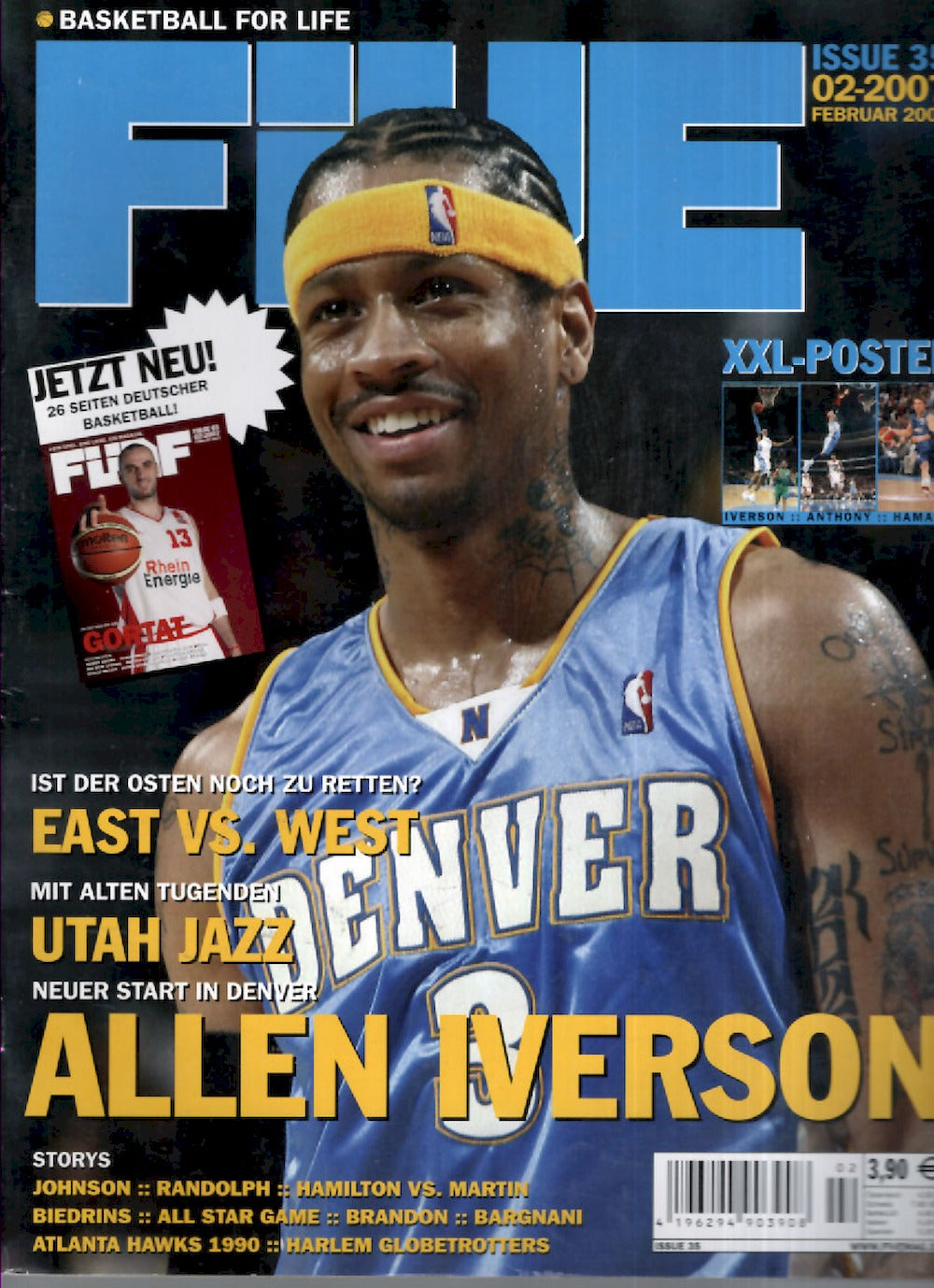 Five Magazin Deutschland 2007-02 Allen Iverson Anthony Hamann #35 + Poster