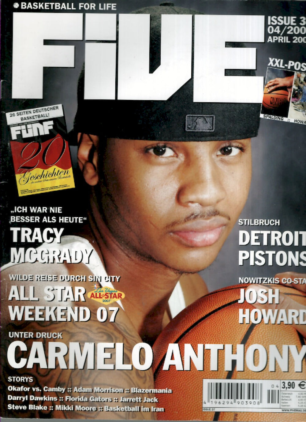 Five Magazin Deutschland 2007-04 Carmelo Anthony Spalding Howard #37 + Poster