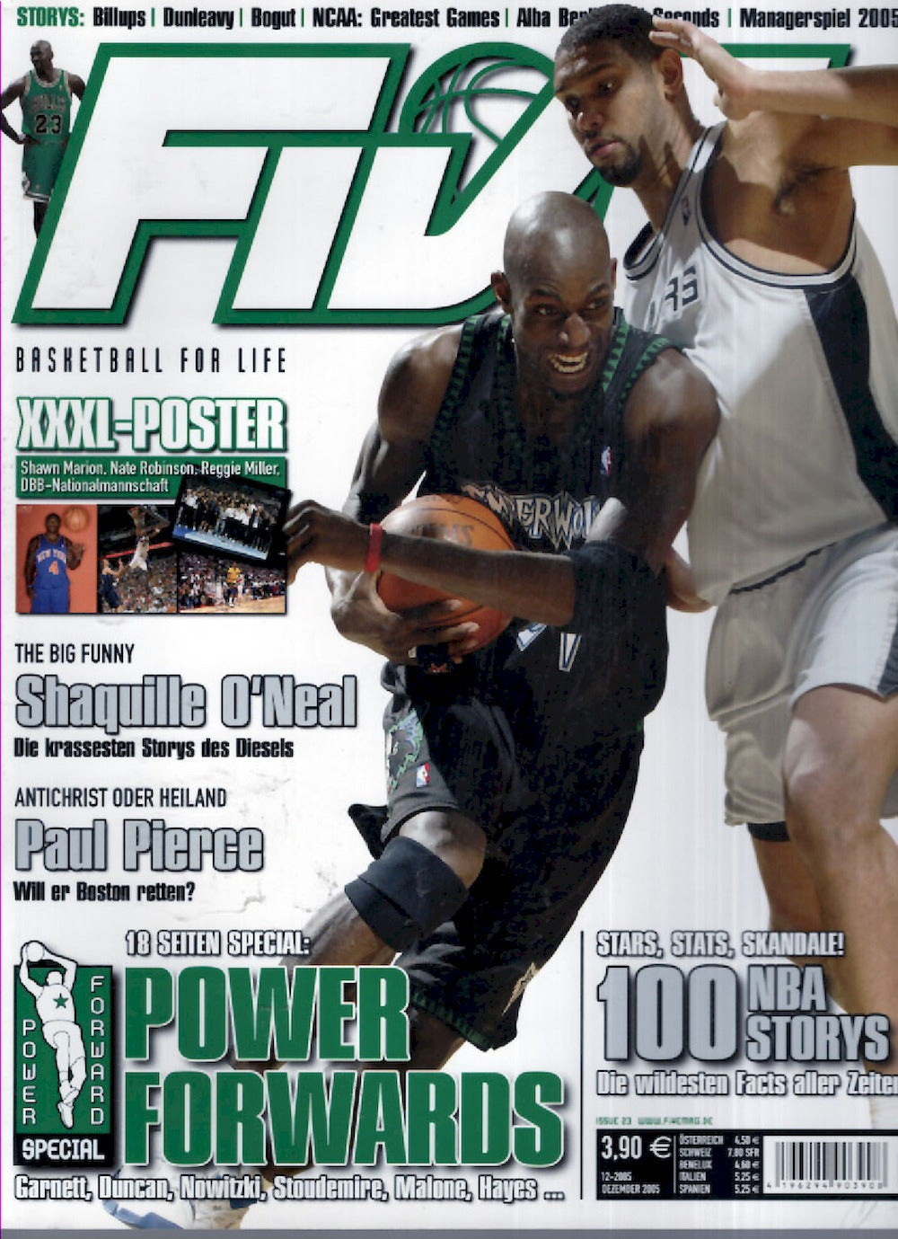 Five Magazin Deutschland 2005-12 Shaquille O'Neal Shawn Marion Nate Robinson Reggie Miller + Poster