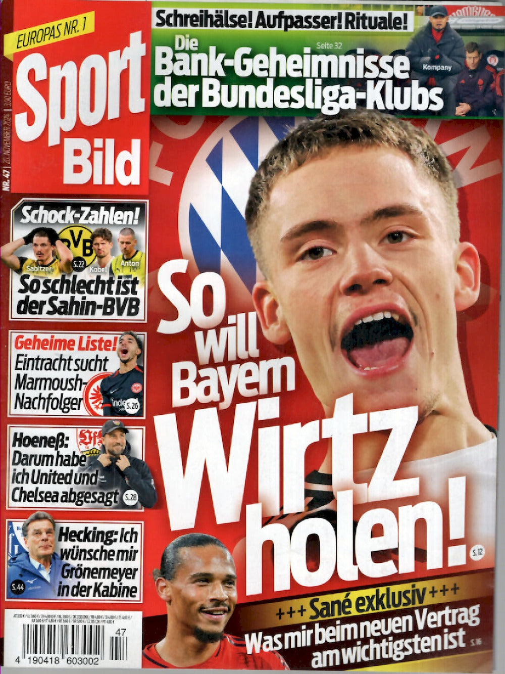Sport Bild Magazin Deutschland 2024-47 Florian Wirtz Leroy Sane Omar Marmoush