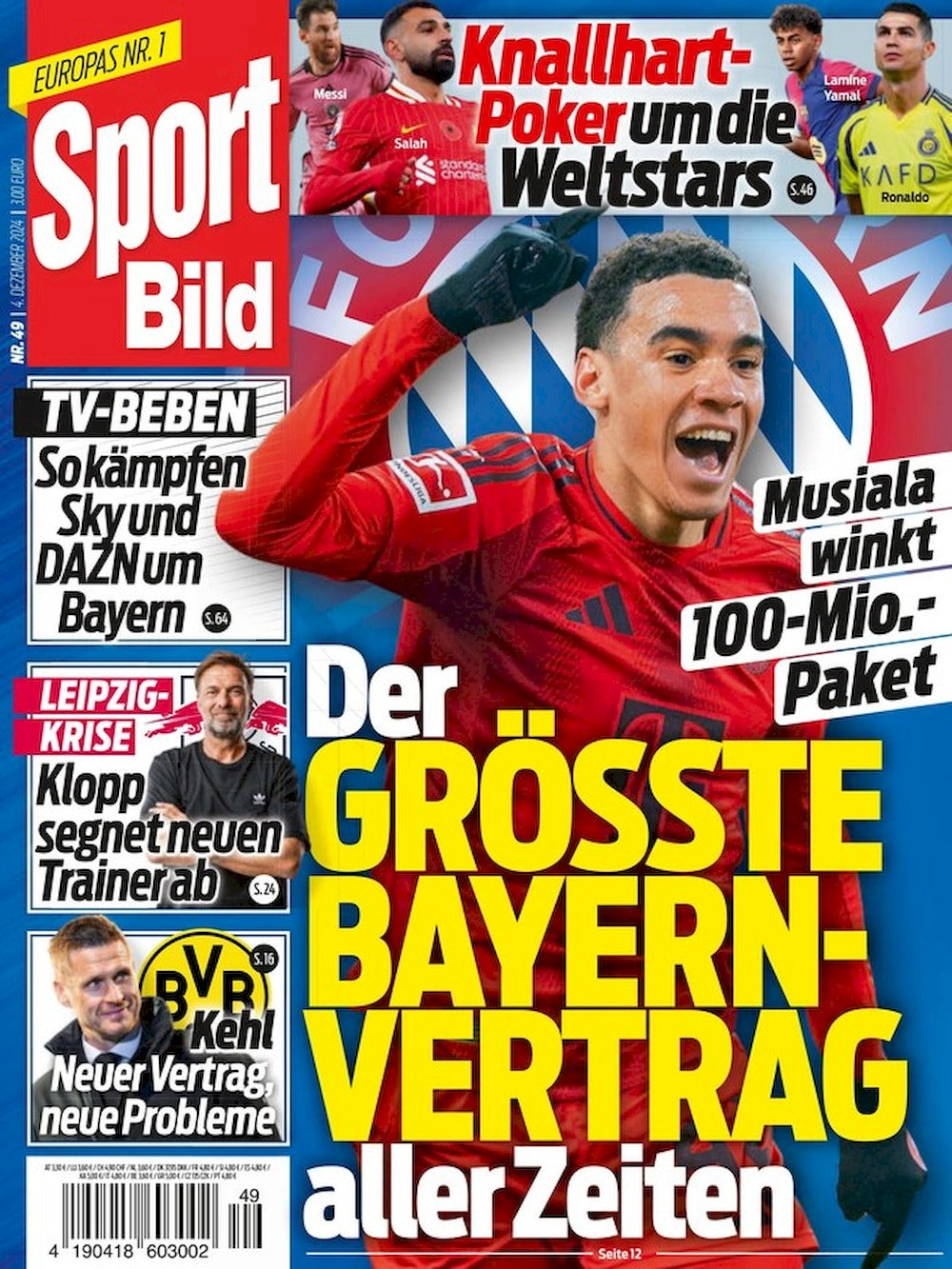 Sport Bild Magazin Deutschland 2024-49 Musiala Klopp Kehl Lamine Yamal