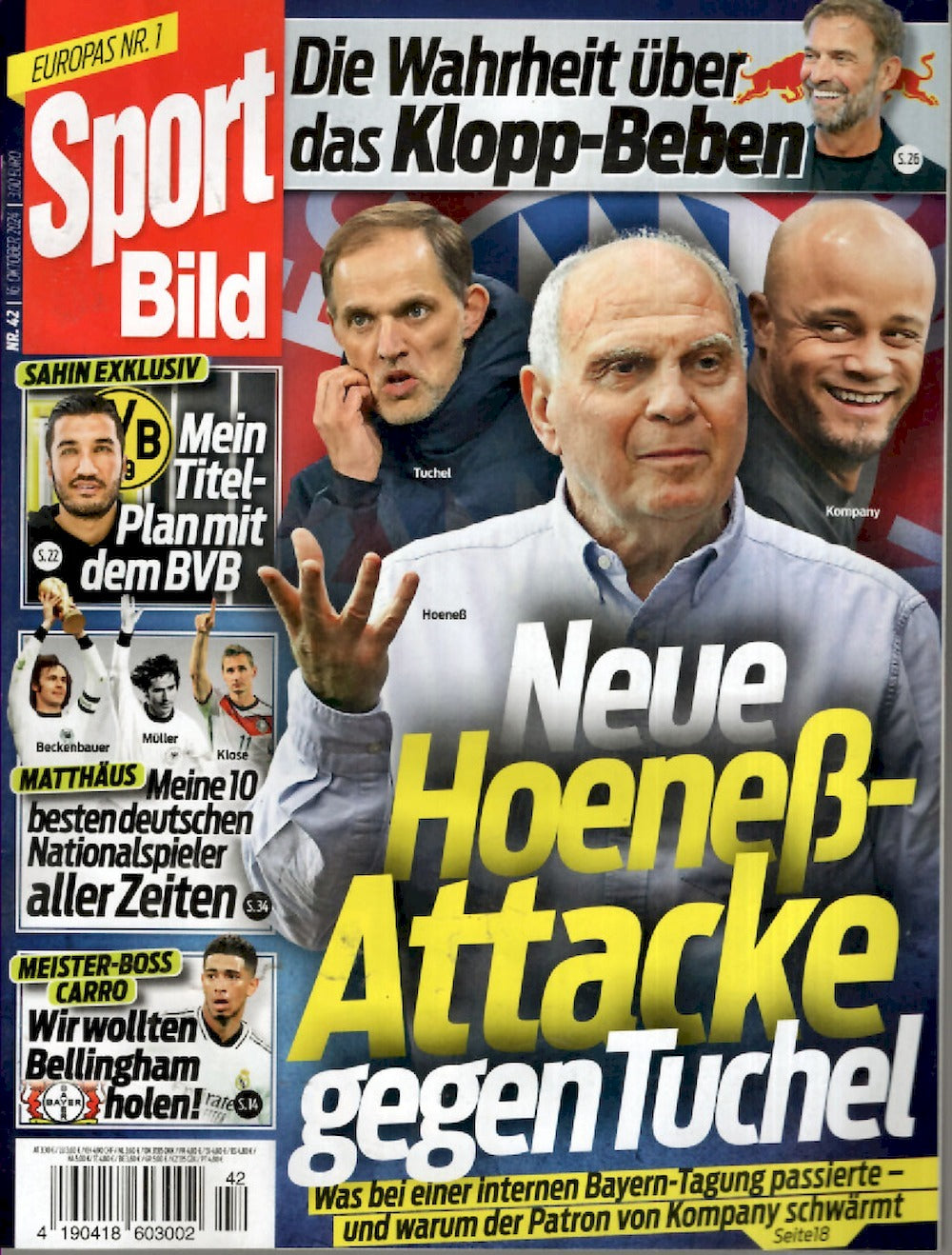 Sport Bild Magazin Deutschland 2024-42 Hoeneß Tuchel Jude Bellingham Sahin
