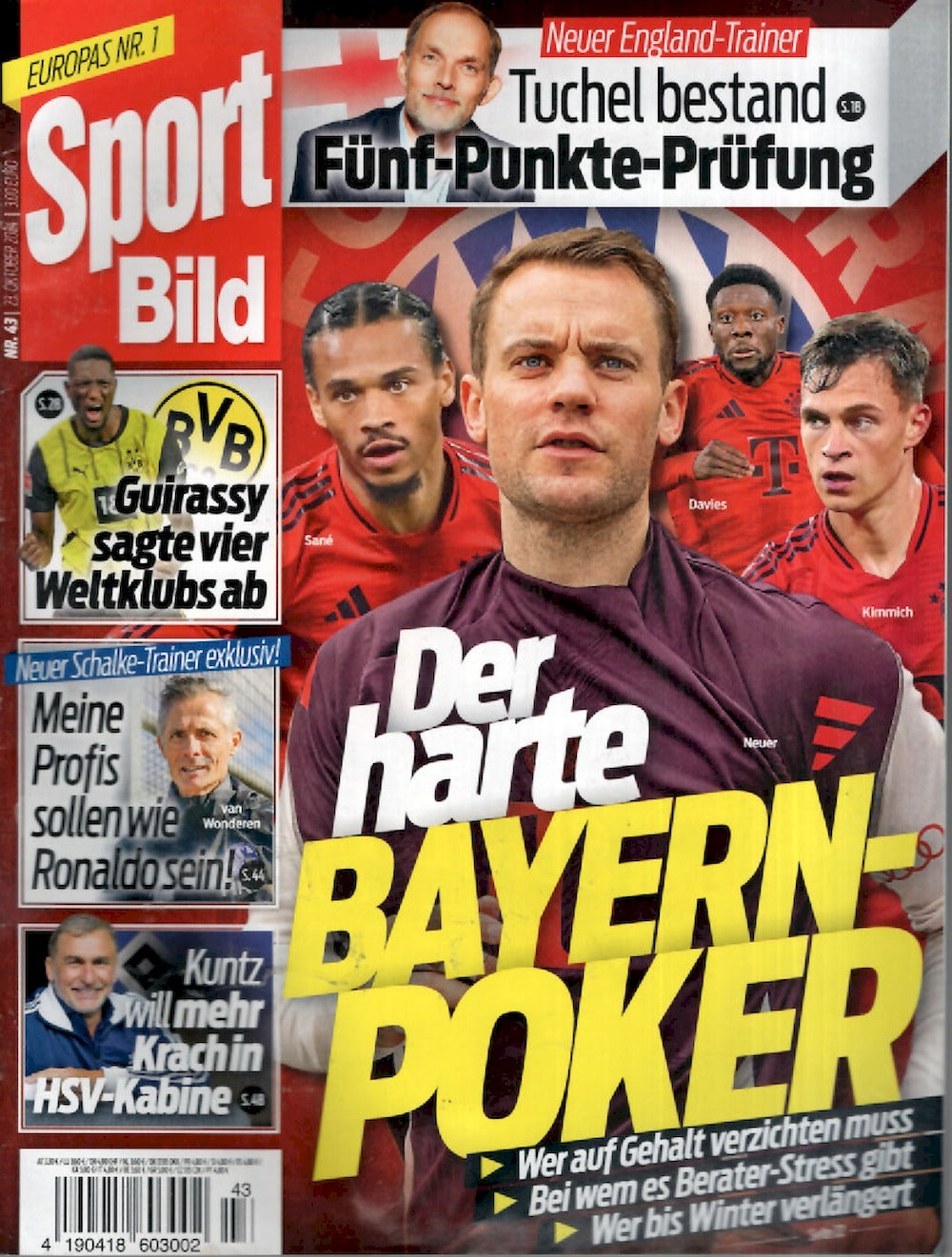 Sport Bild Magazin Deutschland 2024-43 Manuel Neuer Leroy Sane Joshua Kimmich Alphonso Davies