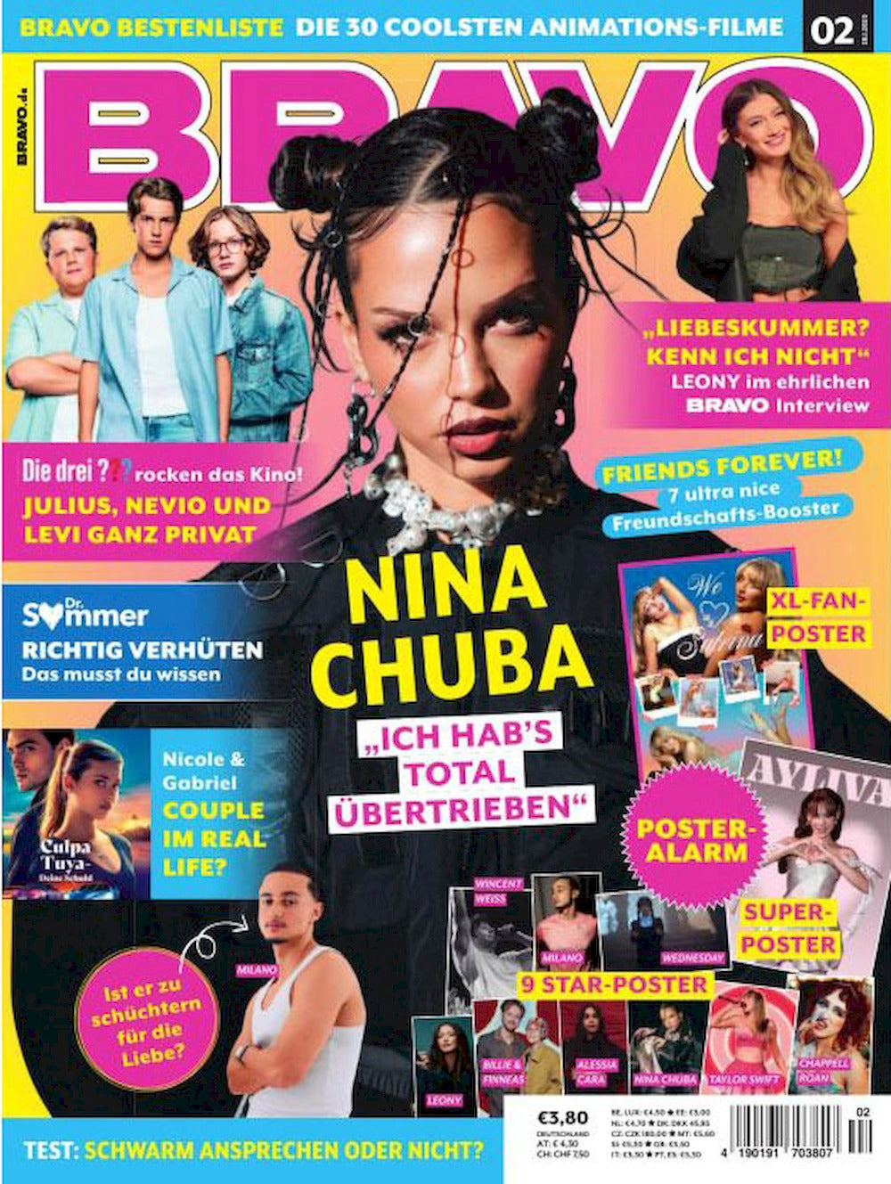 Bravo Magazin Deutschland 2025-02 Nina Chuba Sabrina Carpenter Ayliva Taylor Swift + Poster
