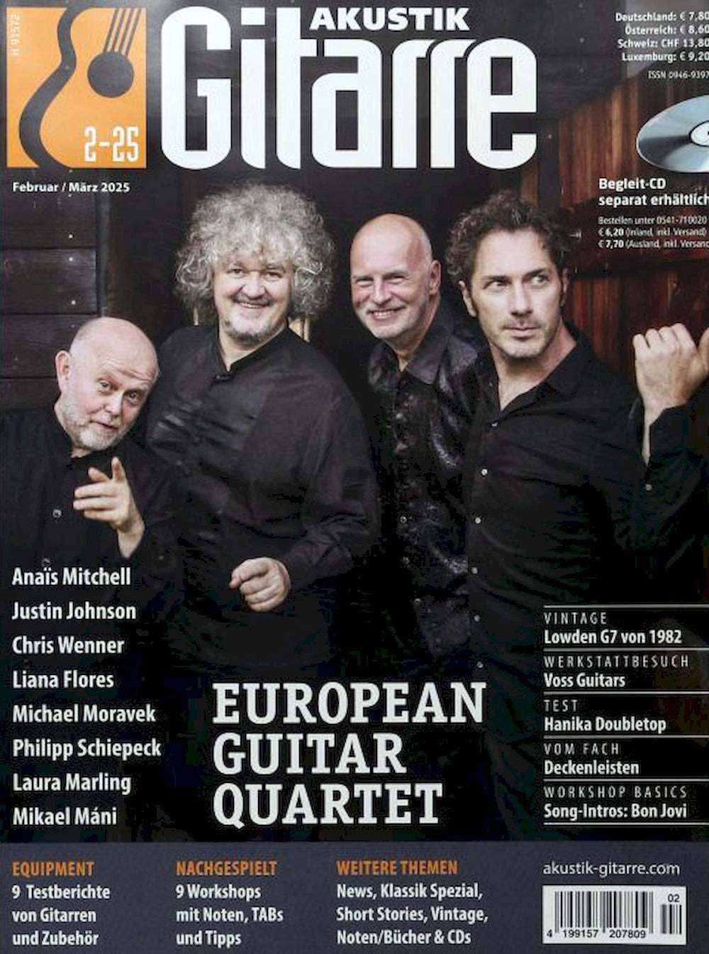 Akustik Gitarre Magasin Tyskland 2025-02 European Guitar Quartet Anais Mitchell