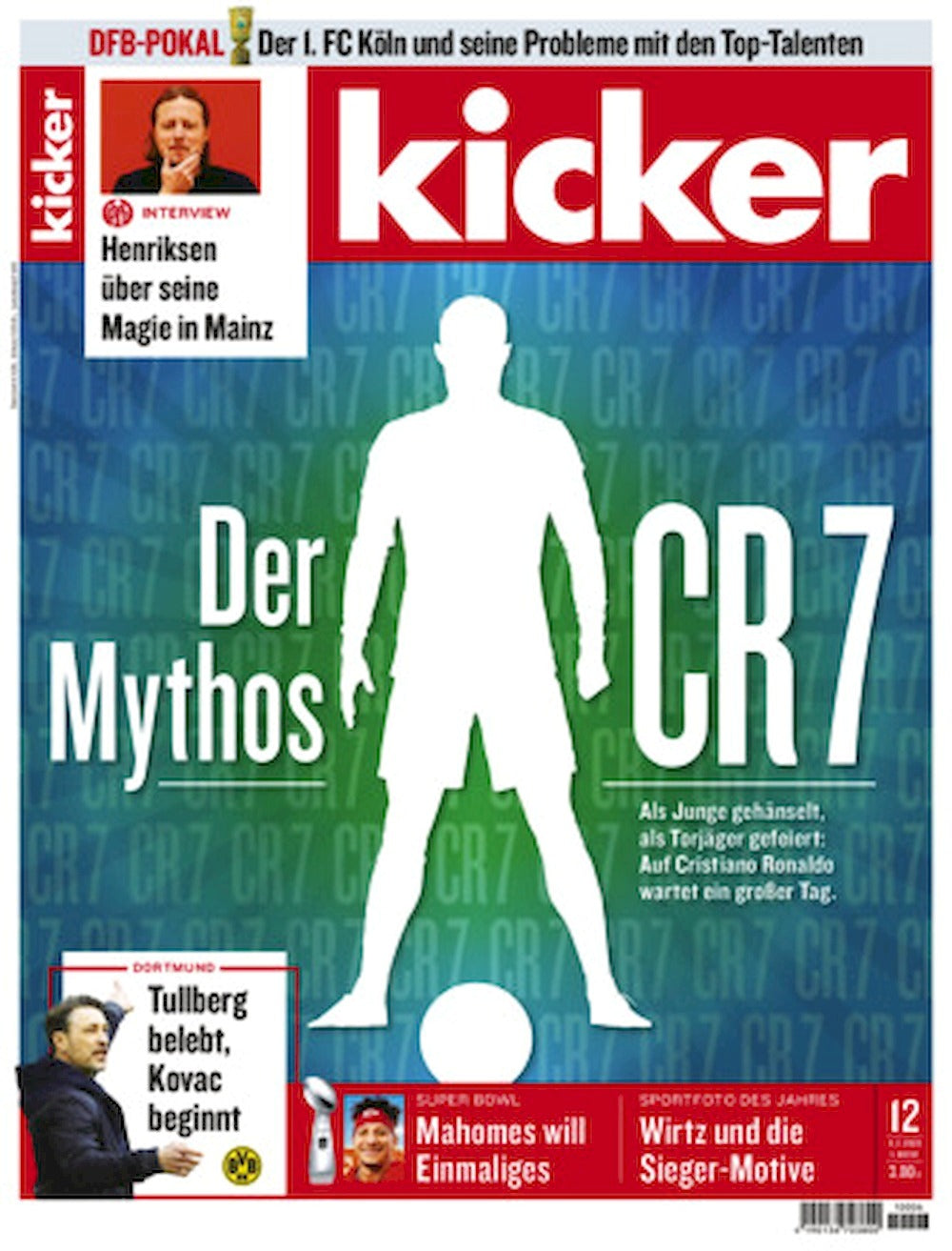 Kicker Lehti Saksa 2025 Cristiano Ronaldo CR7 Alkuperäinen painos