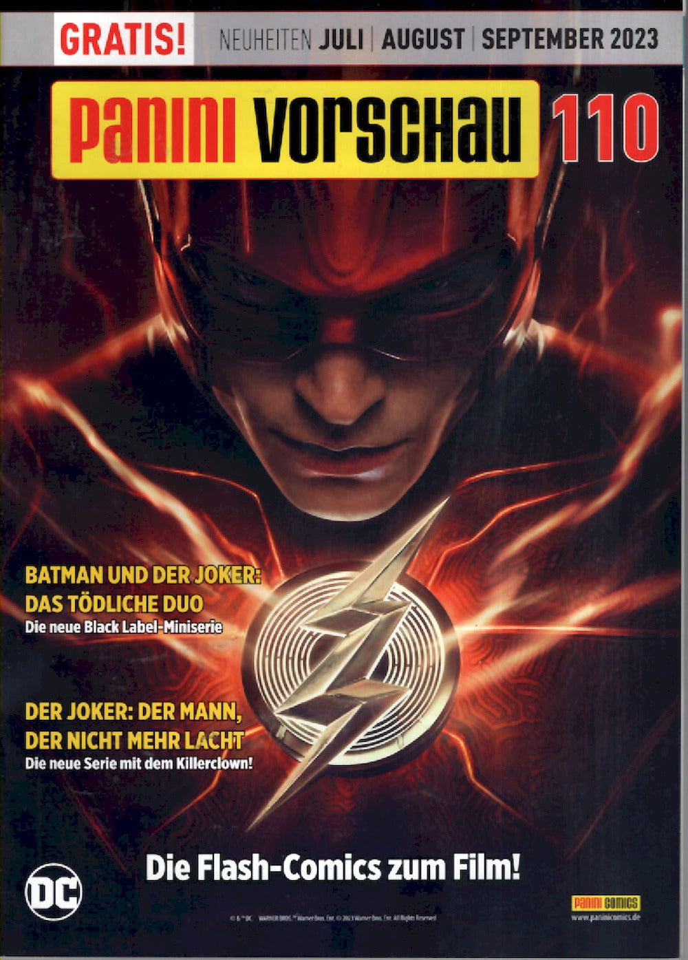 Panini Vorschau Magazin Deutschland 2023-07+08 Flash Batman Joker #110