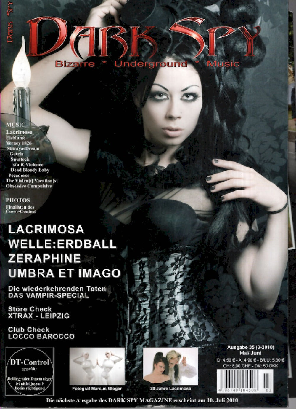 Dark Spy Magazin Deutschland 2010-03 Lacrimosa Zeraphine Eisblume #35 + Poster