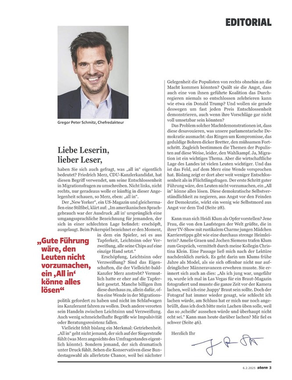 Stern Magazin Deutschland 2025-07 Heidi Klum