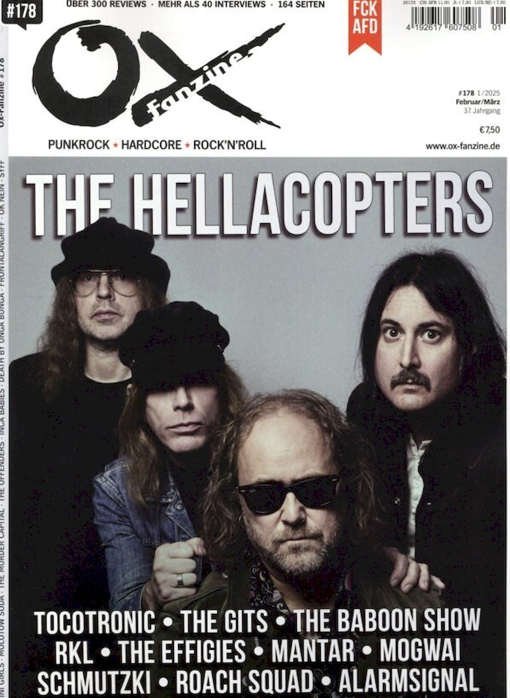 Ox Fanzine Tyskland 2025-01 The Hellacopters Tocotronic The Gits Baboon Show Originalutgåva