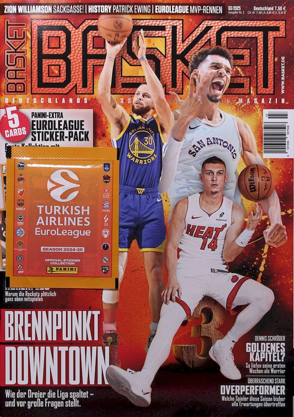 Basket Magazin Deutschland 2025-03 Zion Williamson Patrick Ewing