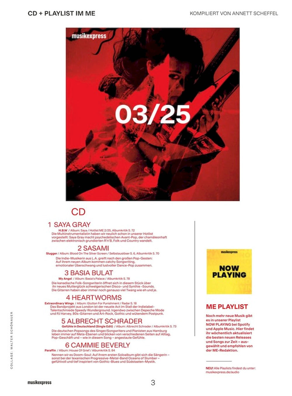 Musikexpress Magazin Deutschland 2025-03 Björk Bela B Nicolas Jaar David Lynch Bilderbuch