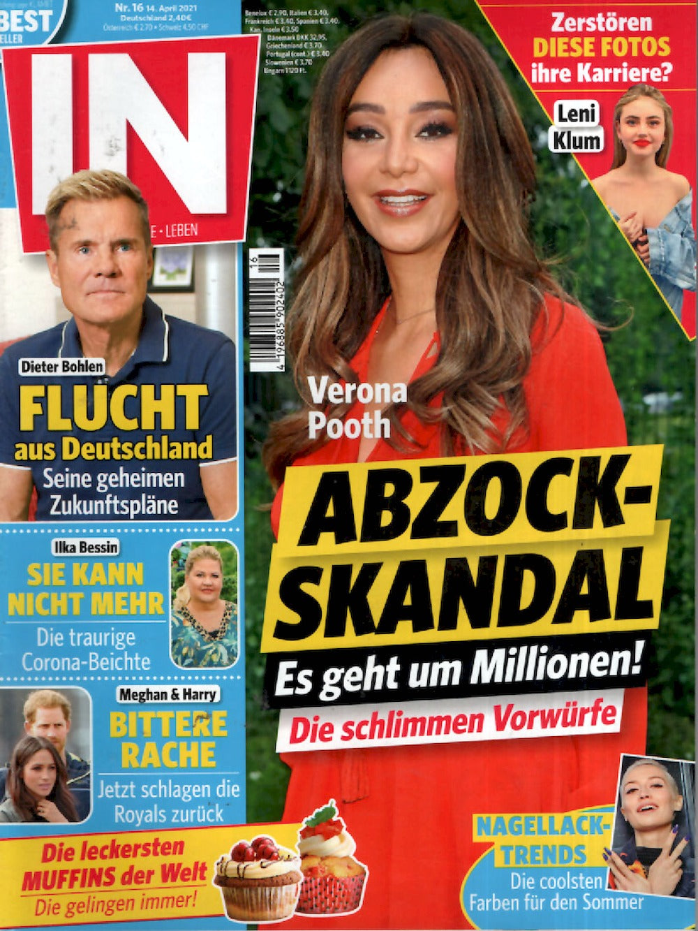 In Tijdschrift Duitsland 2021-16 Verona Poth Dieter Bohlen Leni Klum Ilka Bessin Originele uitgave