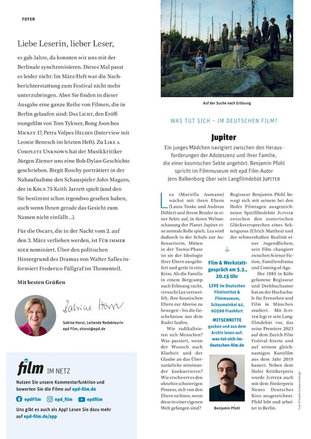 EPD Film Magazin Deutschland 2025-03 Timothee Chalamet Bob Dylan David Lynch