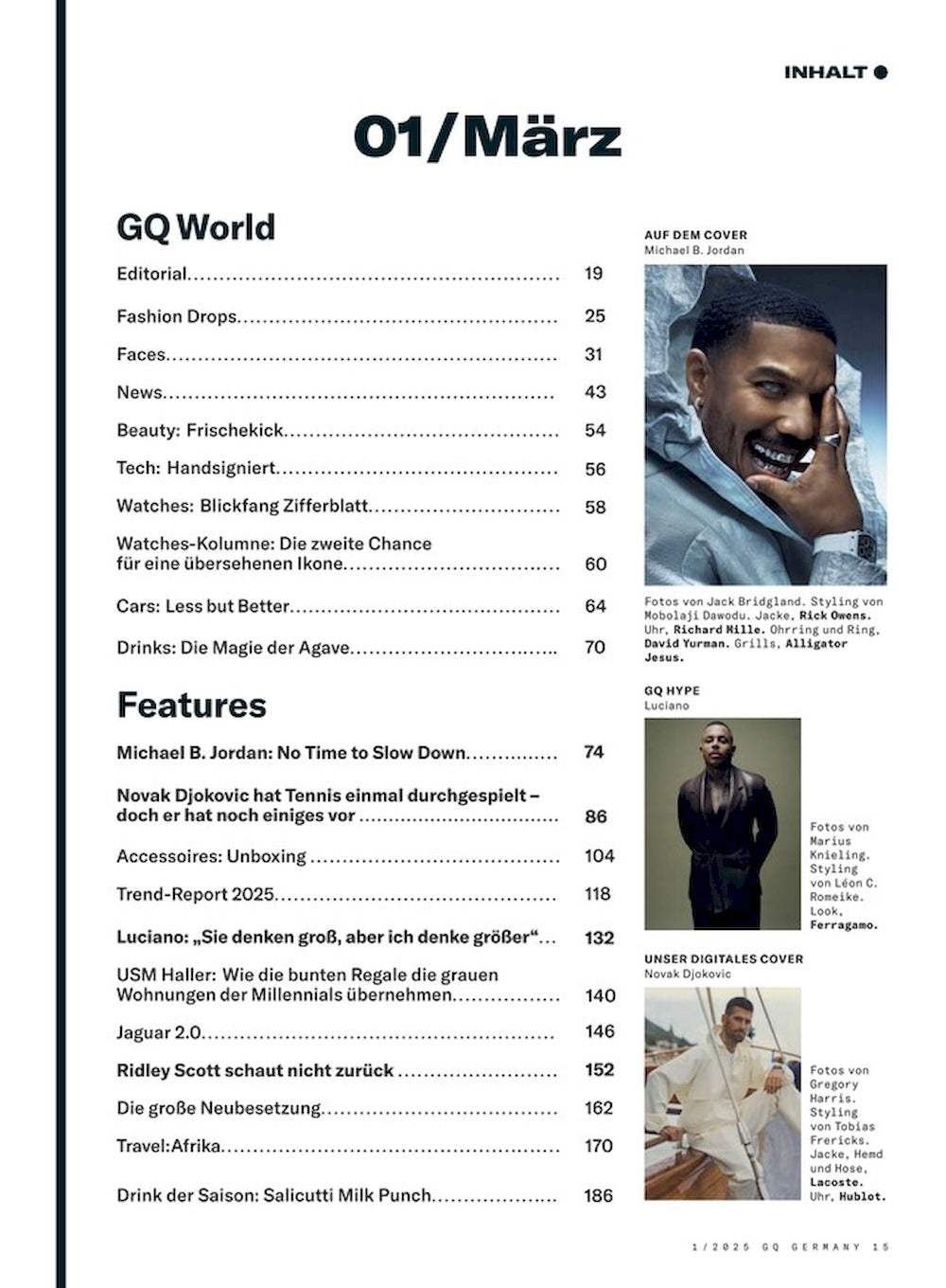 GQ Magazin Deutschland 2025-01 Michael B. Jordan