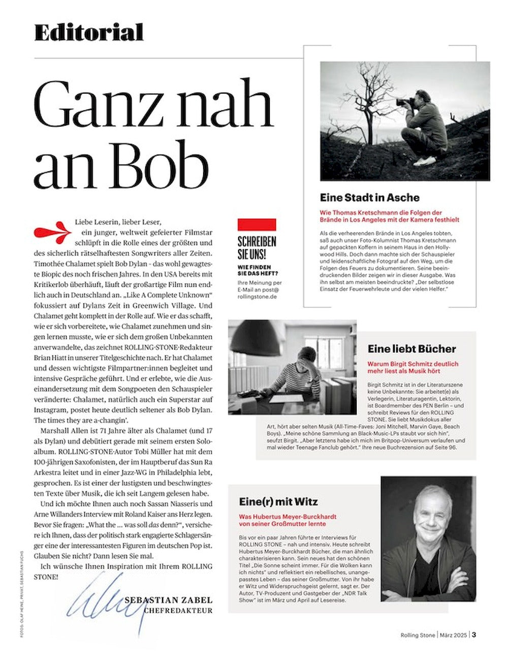 Rolling Stone Magazin Deutschland 2025-03 Timothee Chalamet Bob Dylan Roland Kaiser Marshall Allen #365