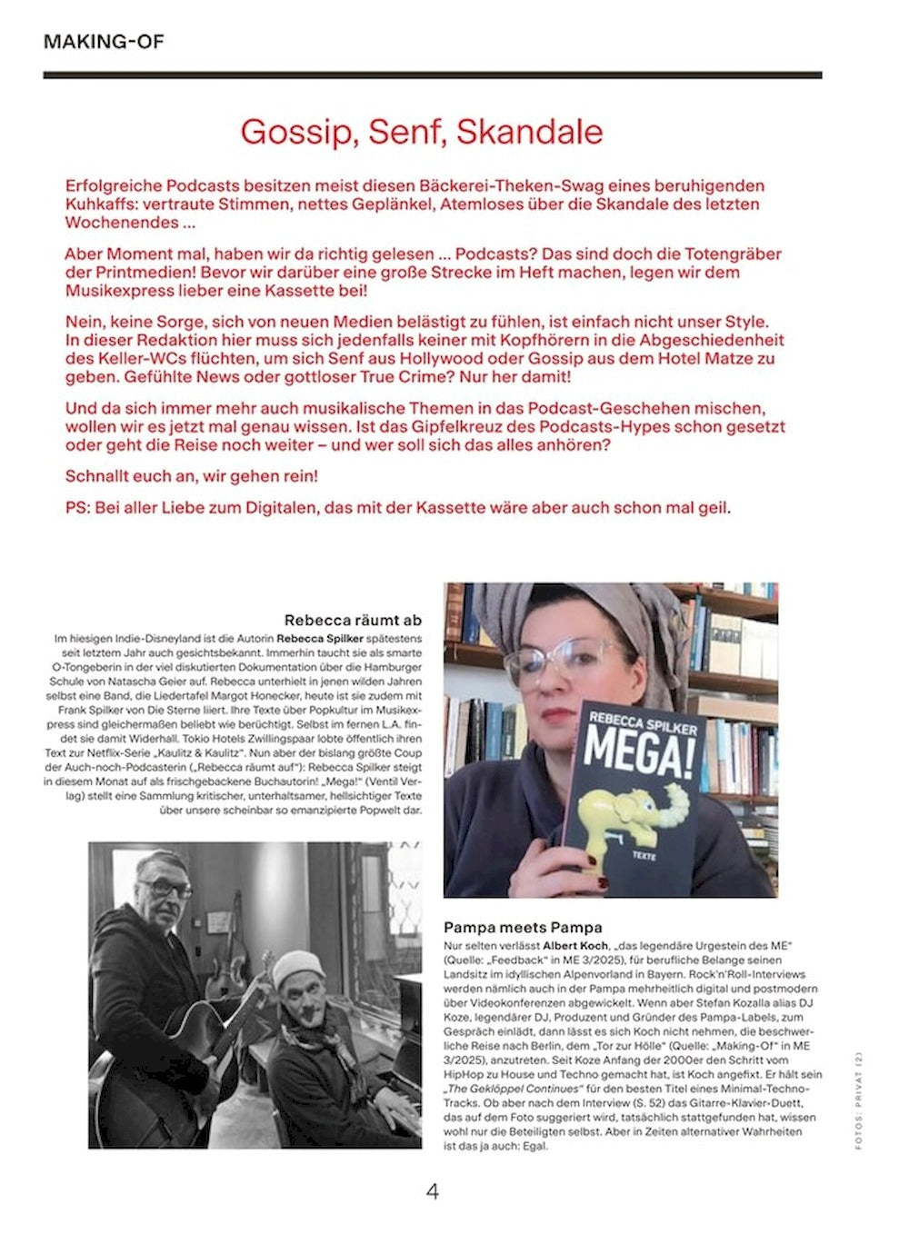 Musikexpress Magazin Deutschland 2025-04 David Bowie Soft Cell Grace Jones Masha Qrella