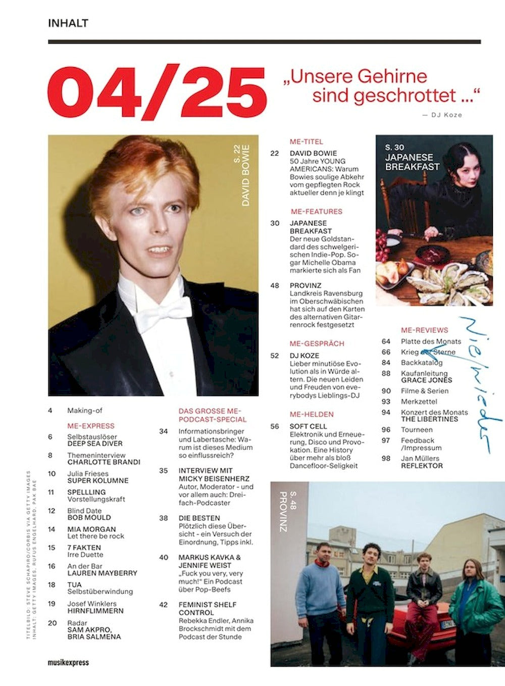 Musikexpress Magazin Deutschland 2025-04 David Bowie Soft Cell Grace Jones Masha Qrella