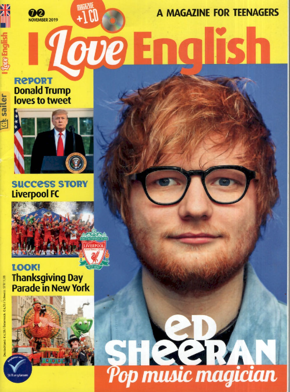 I Love English Magazin Deutschland 2019-11 Ed Sheeran Donald Trump #72