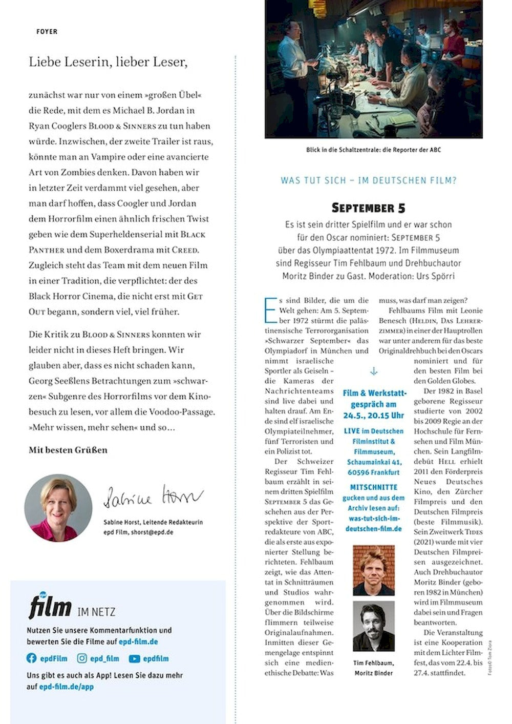EPD Film Magazin Deutschland 2025-04 Michael B. Jordan Delroy Lindo Himesh Patel