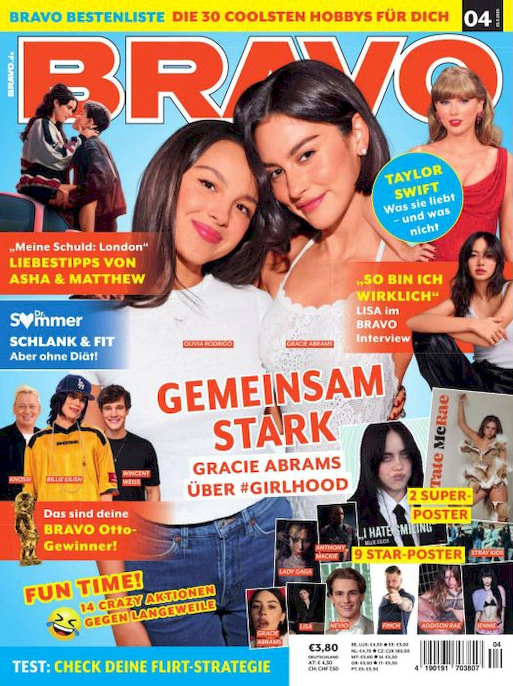 Bravo Magazin Deutschland 2025-04 Gracie Abrams Olivia Rodrigo Tate McRae Billie Eilish + Poster