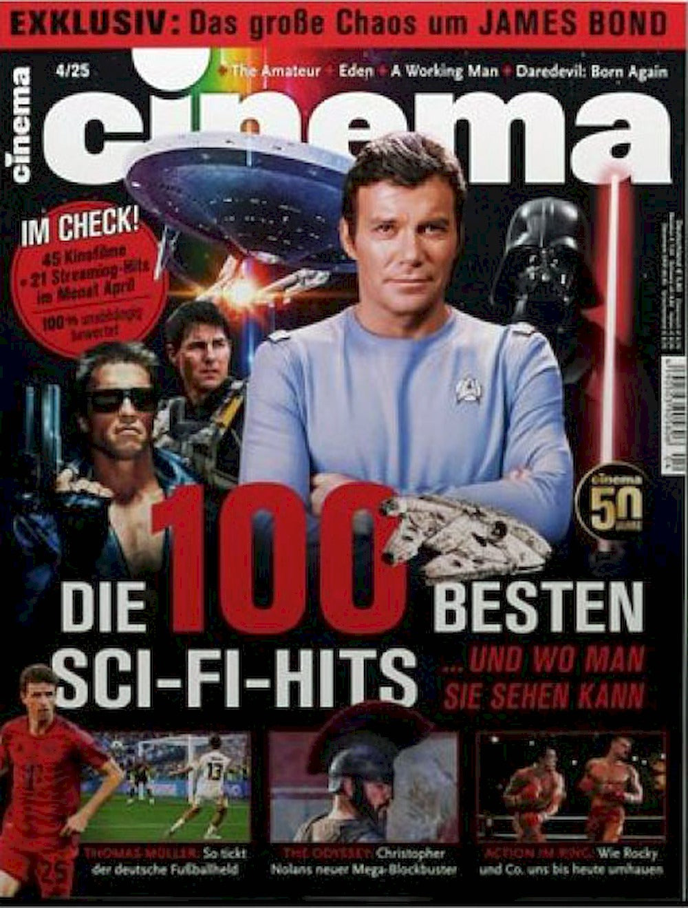 Cinema Magazin Deutschland 2025-04 William Shatner Tom Cruise Arnold Schwarzenegger