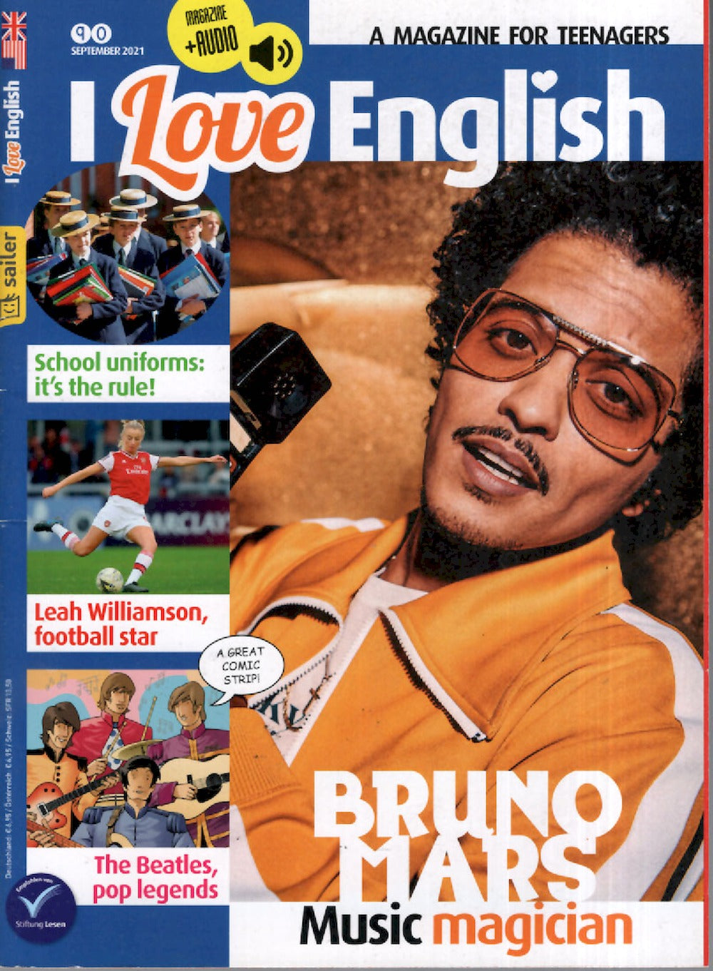 I Love English Magazin Deutschland 2021-09 Bruno Mars Leah Williamson The Beatles #90