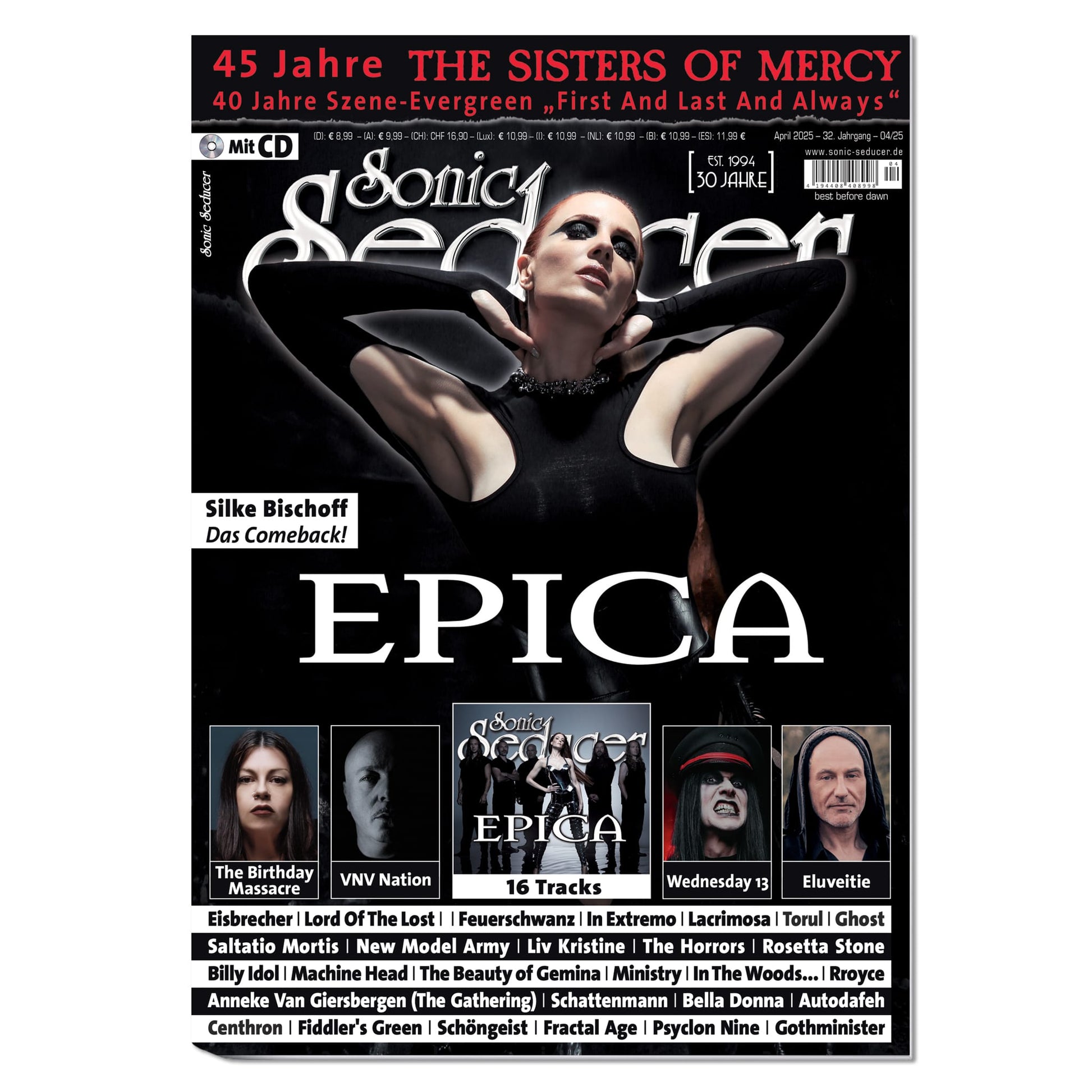 Sonic Seducer Magazin Deutschland 2025-04 Epica Aspiral Birthday Massacre Simone Simons