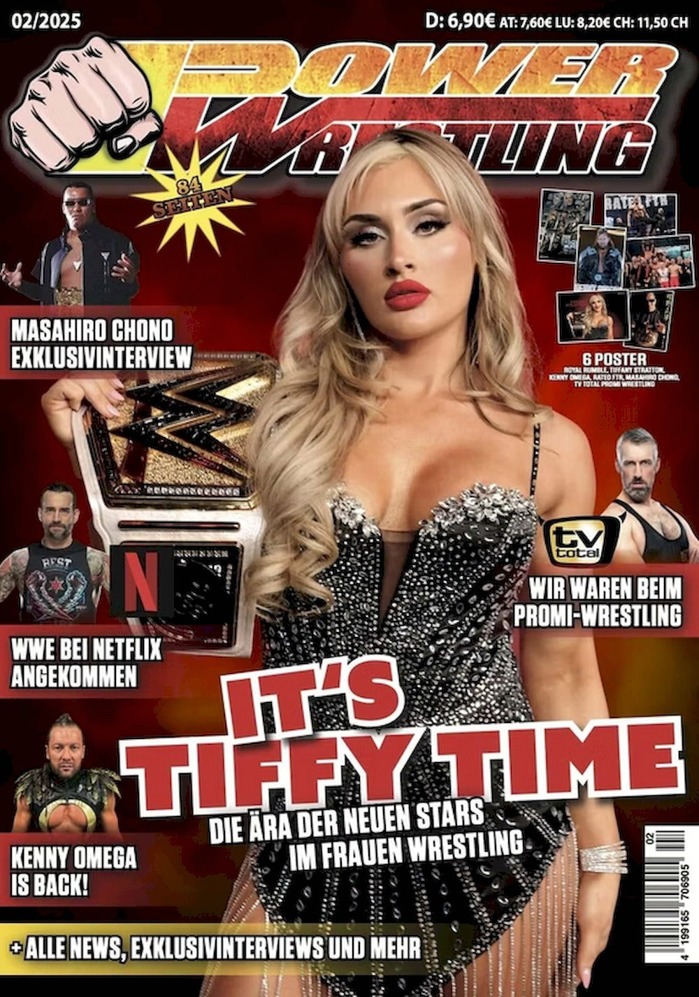 Power Wrestling Magazin Deutschland 2025-02 Tiffany Stratton Kenny Omega Masahiro Chono