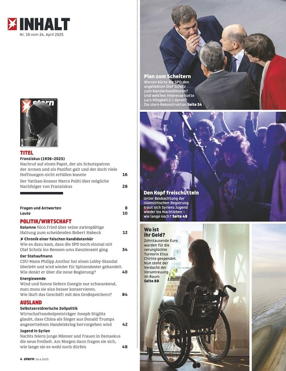 Stern Magazine Germany 2025-18 Pope Francis Franziskus