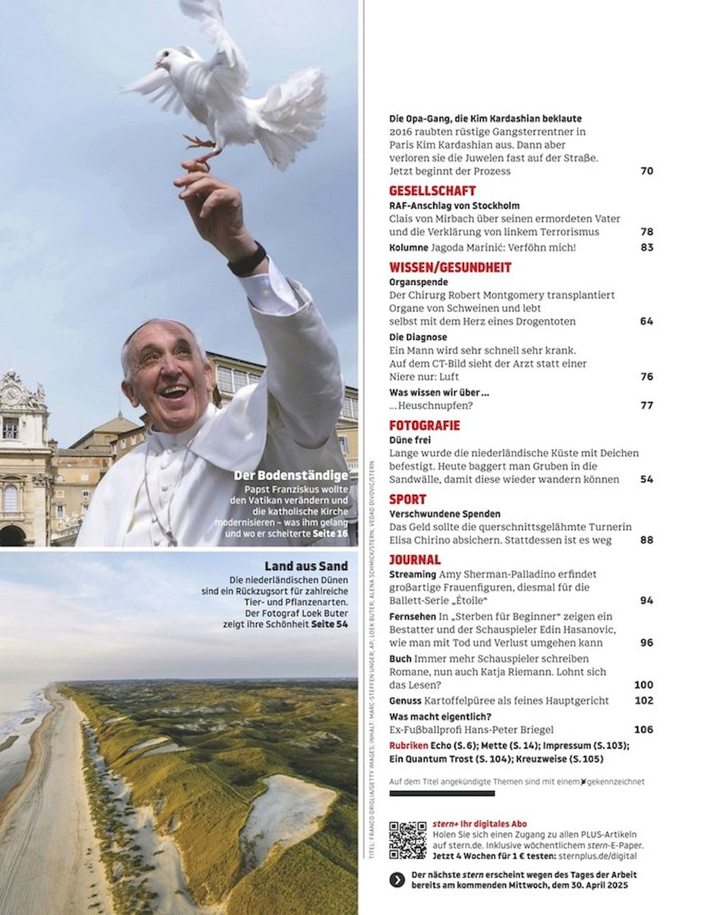 Stern Magazine Germany 2025-18 Pope Francis Franziskus