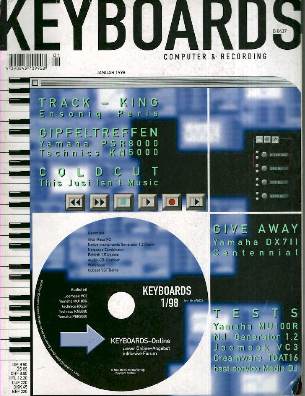 Keyboards Magazin Deutschland 1998-01 Coldcut The Orb Freddy Fresh Dr Walker