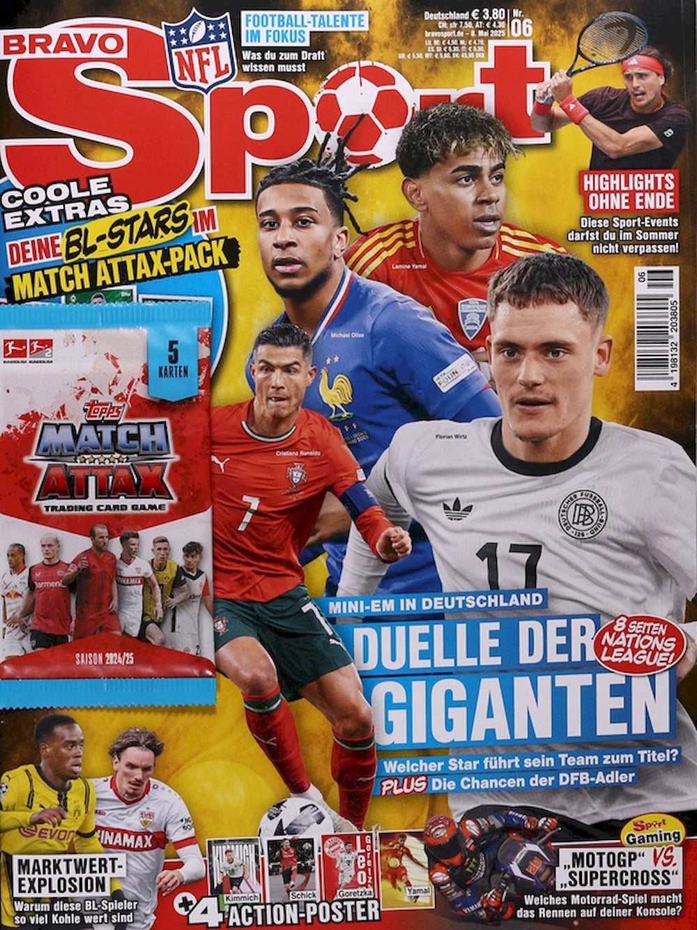 Bravo Sport Magazin Deutschland 2025-06 Florian Wirtz Lamine Yamal + Poster