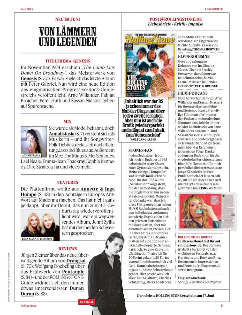 Rolling Stone Magazin Deutschland 2025-06 Genesis + Vinyl